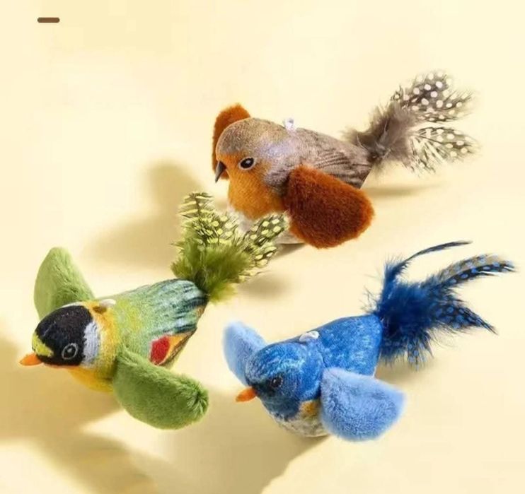 Іграшка для котів підвисна, пташка із звуком