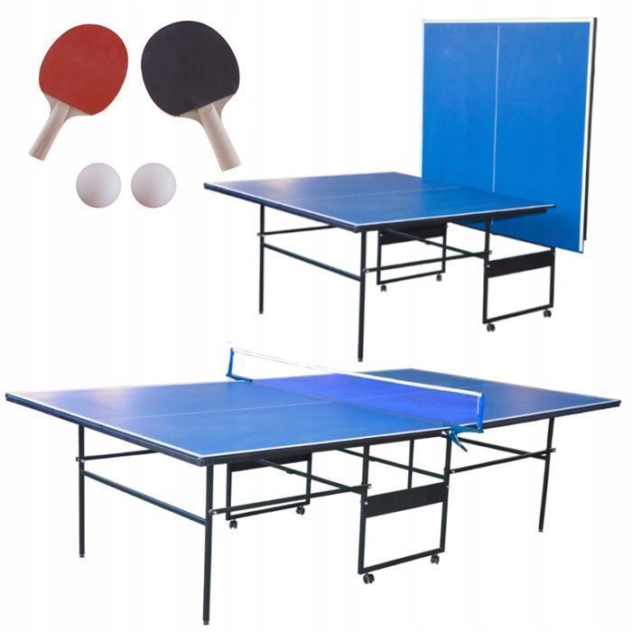 Duży stół do tenisa stołowego P101 płyta 12 mm ping pong składany zestaw z rakietkami do domu dla dzieci i dorosłych – FUNMIX.PL