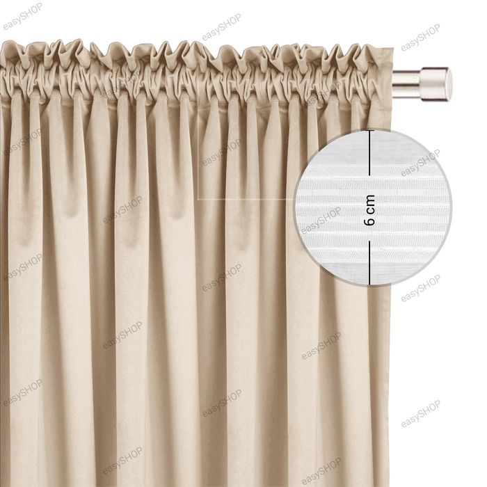 2 zasłony welurowe beżowe