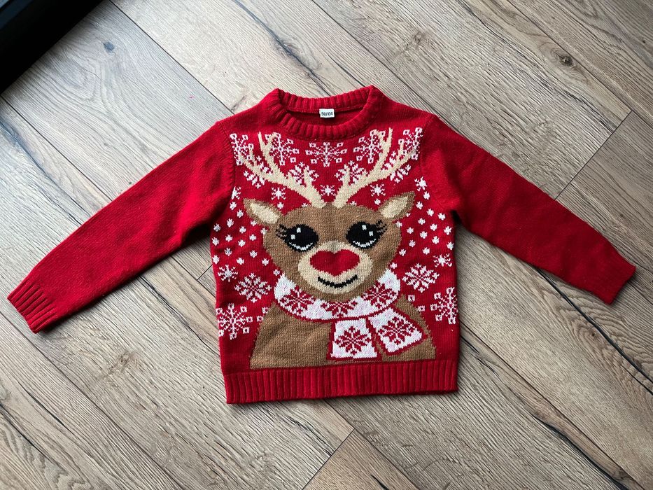 Świąteczny sweter dla dziewczynki 98/104