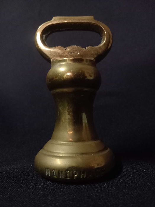 Peso de balança - Inglês marca Miniphage com 1 libra antigo com coroa