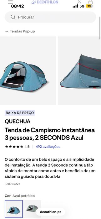 Tenda 3PAX - Fresh & Black - Instantanea 2 segundos