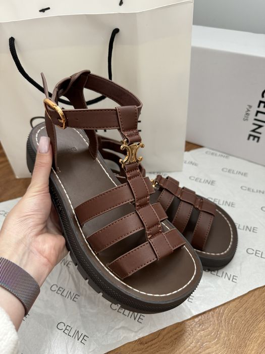Босоніжки коричневі, гладіатори celine, селін gladiator