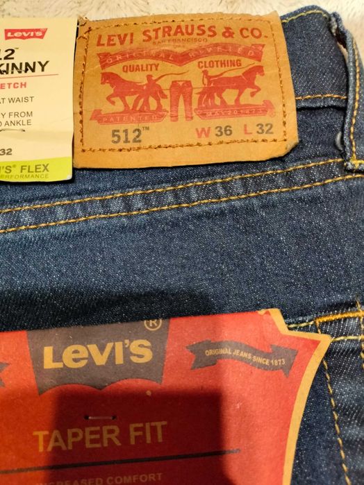 Levis 512 Slim Taper Nowe spodnie jeansy W36 L32