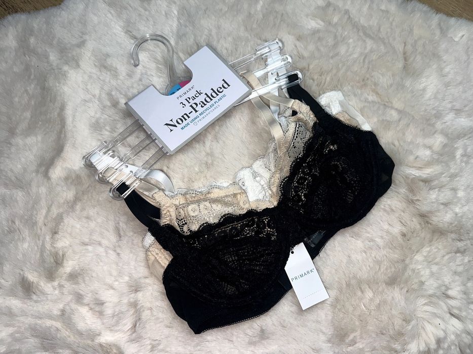 Primark 3 x biustonosze nowe koronkowe 70B