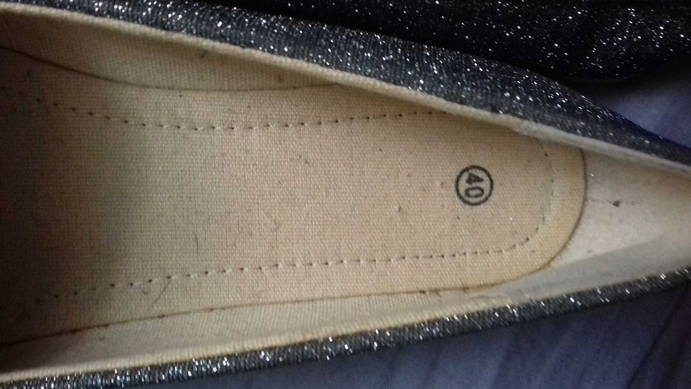 baleriny szare błyszczące roz. 40