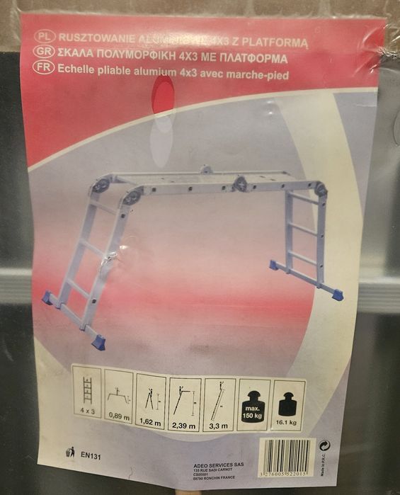 Drabina przegubowa z podestem / Rusztowanie aluminiowe