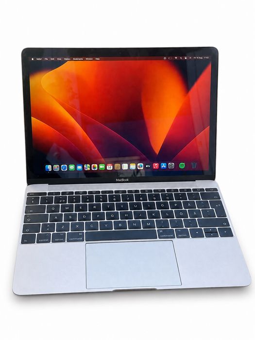 MacBook Retina 12” 2017, m3 1.2 GHz, 8 GB RAM, 250 GB SSD.