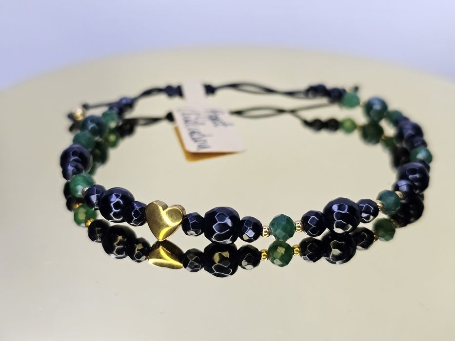 Bransoletka z kamieni naturalnych agat chalcedon