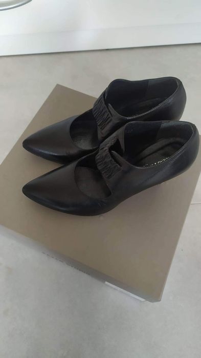 Buty czółenka bodki skórzane czarne damskie rozmiar 36