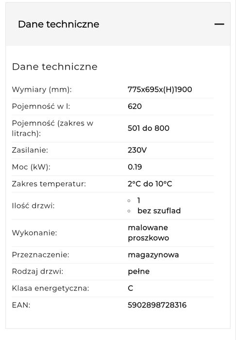 Lodówka gastronomiczna Stalgast
