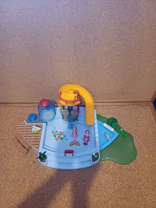 Playmobil piscina, sereias, golfinho, barco. Conjunto
