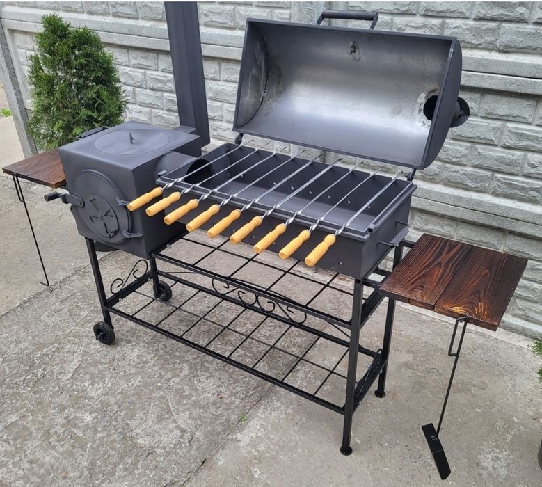 • 3/5мм! • МІЦНИЙ •ПРИЗЕНТАБЕЛЬНИЙ Мангал Коптильня з Пічкою під Казан