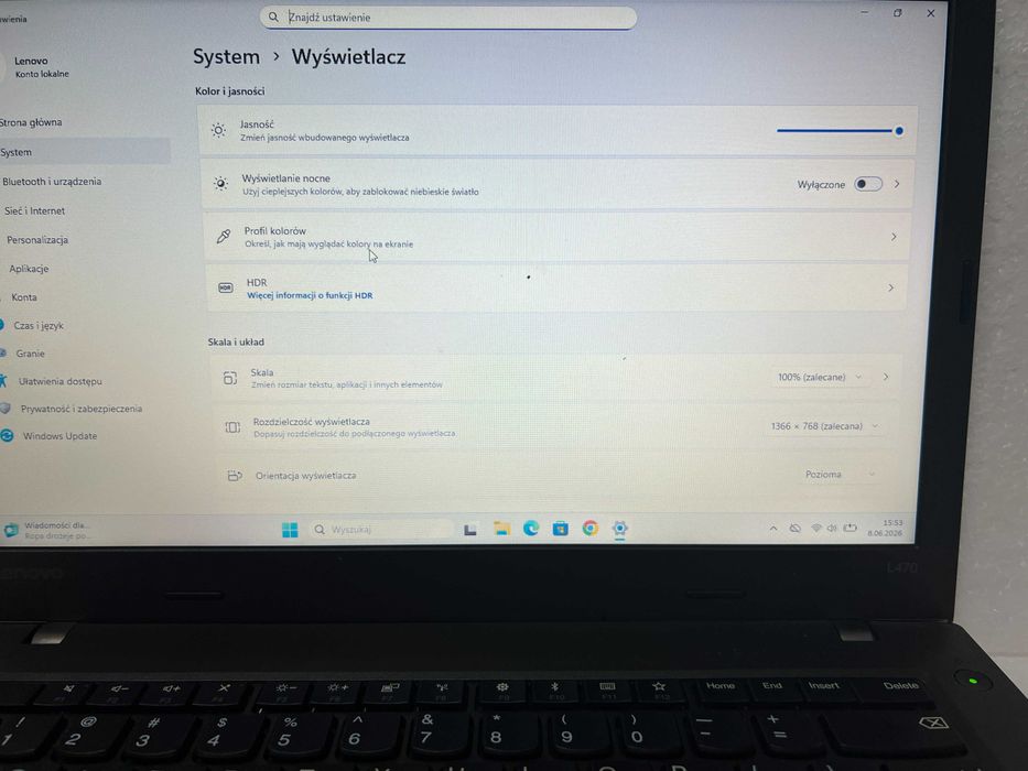Laptop Lenovo L470 i5 SSD 14" Win11