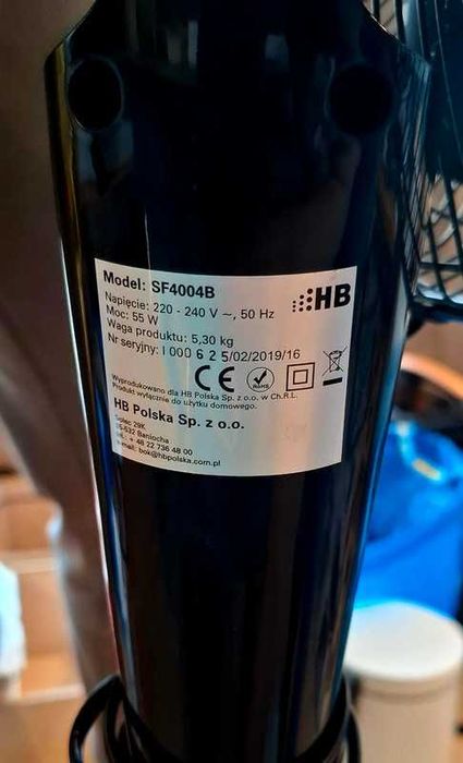 Wentylator podłogowy HB SF4004B czarny