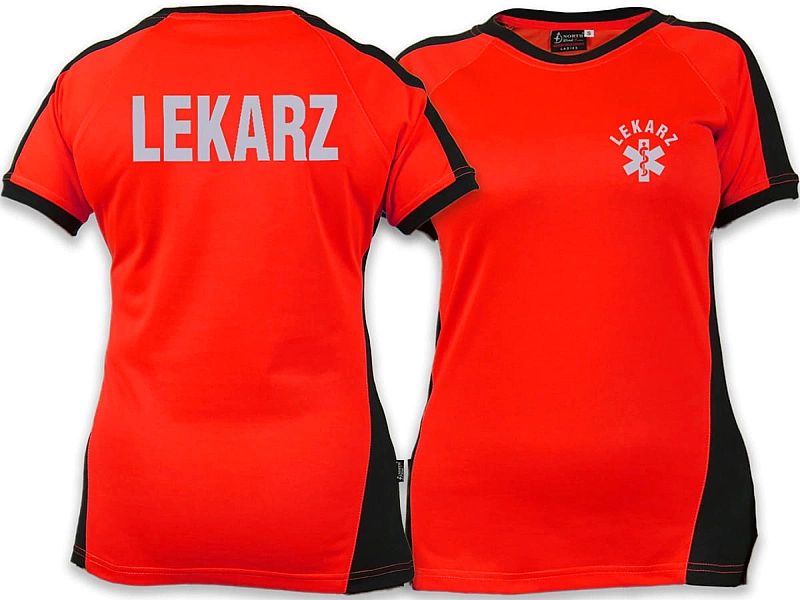 Koszulka ratownicza FLUO damska odblaskowa FUNKCYJNA (L)