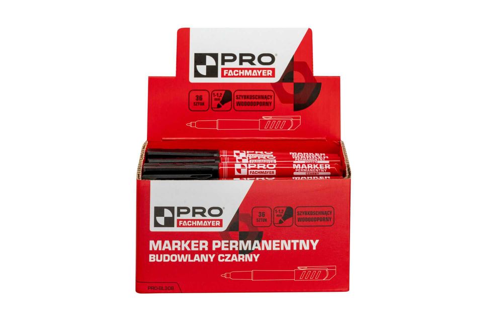 Marker permanentny budowlany CZARNY PRO BL30 ZESTAW 5 SZTUK
