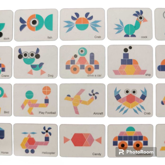 Nowe drewniane puzzle układanka klocki mozaika #304