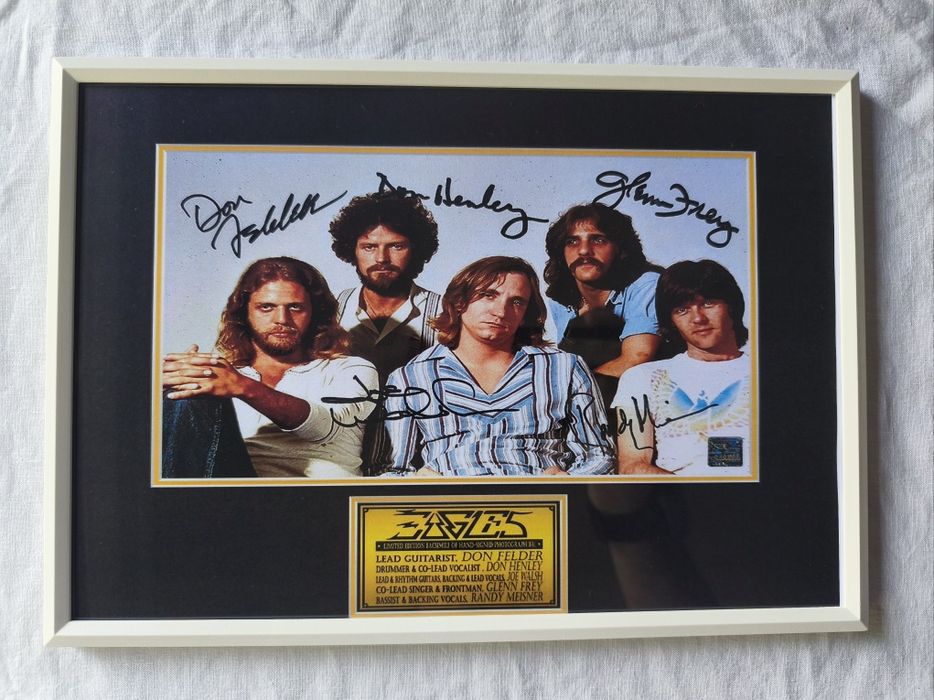 Moldura Band The Eagles com Autógrafos (A4)