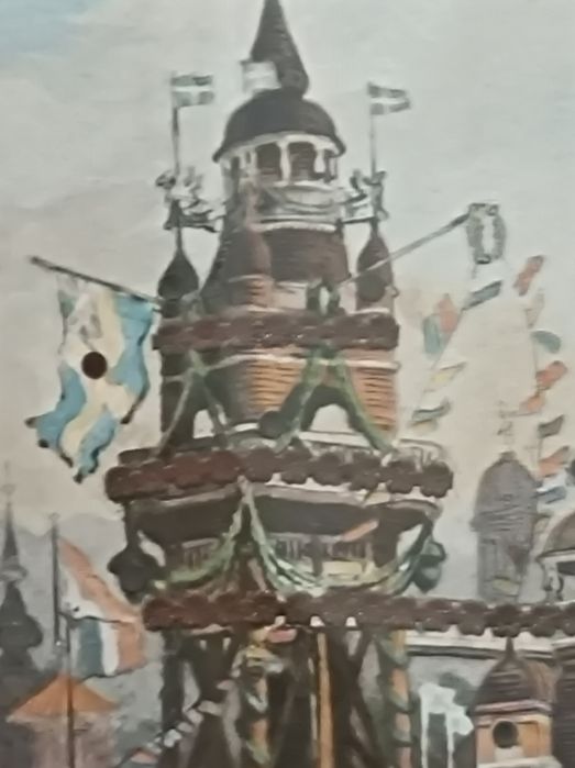 Muzealna grafika .Architektura Paryża 1900 rok.