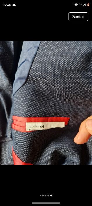 Granatowy garnitur Lavard z wełną model 36002 spodnie i marynarka