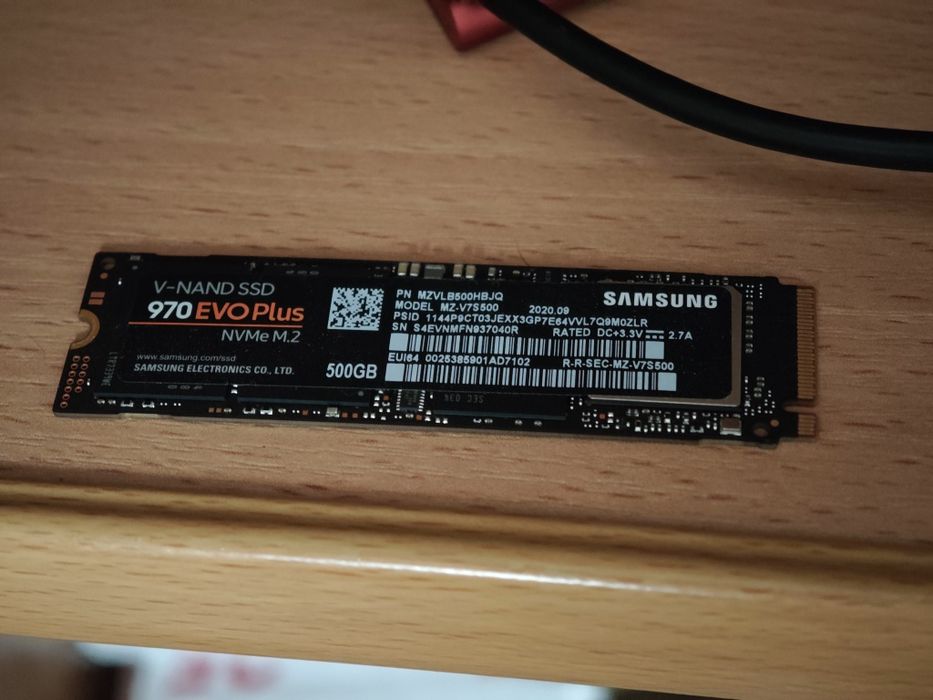 Dysk SSD Samsung 970 Evo Plus 500 GB M2 Nvme używany 100% sprawny. Używany około 4 lata.