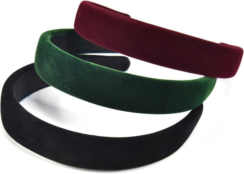 Aksamitne szerokie opaski na głowę damskie 3 szt