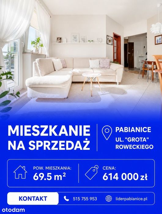 3-pokojowe Mieszkanie z balkonem  / Pabianice - osiedle Bugaj
