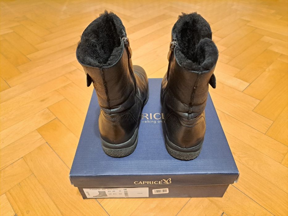Ocieplane botki z prawdziwej skóry CAPRICE 40
