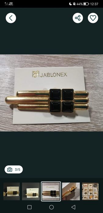 Pozłacana broszka Jablonex
