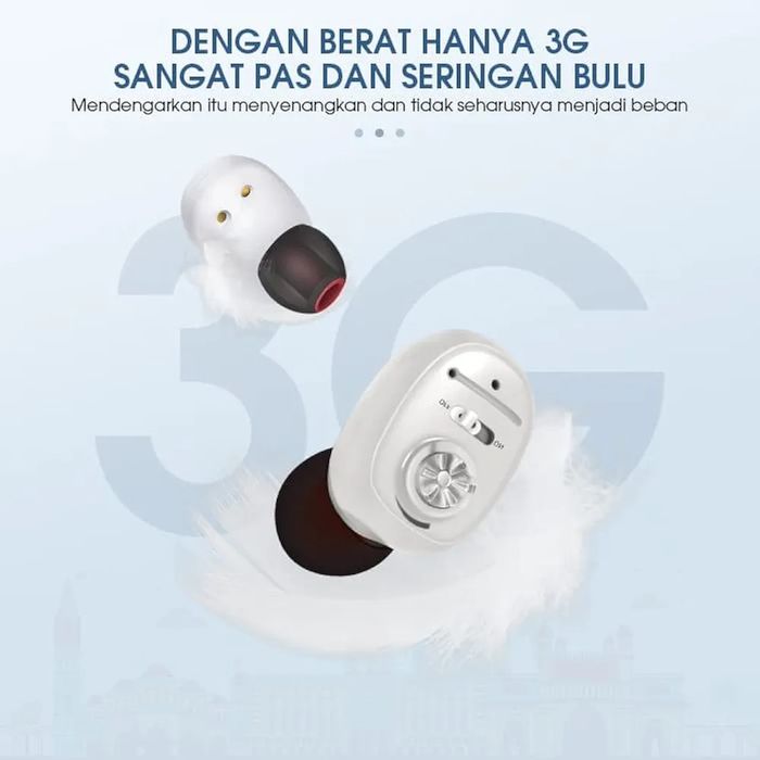 Amplificador de aparelho auditivo digital Vhp-1607 recarregável (branco)