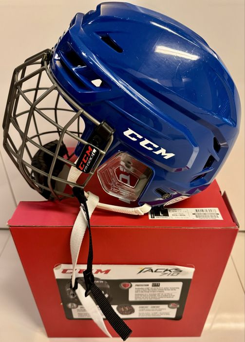 CCM Hockey Helmet Tacks 710 Combo Azul Royal