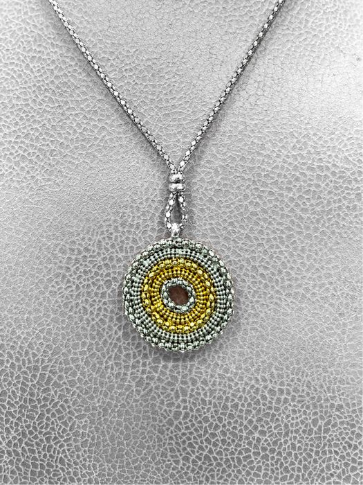 Colar em prata e prata dourada