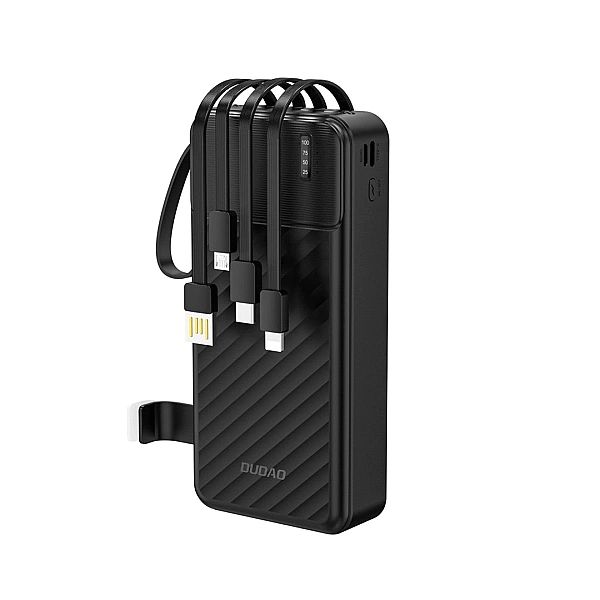 Powerbank Dudao K11 Pro 20000mAh z wbudowanymi kablami - czarny