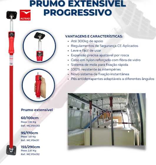 Prumo/ Escora/ Pilar Extensível Progressivo até 3m JL20