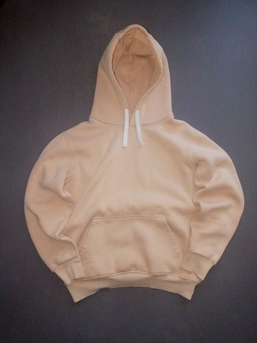 Beżowy sweter bluza na jesien zime Ozonee puch bawełna