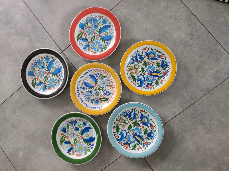 Talerze dekoracyjne Lubiana wzór kaszubski