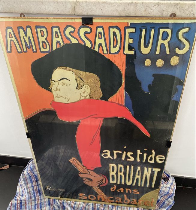 Vintage reproducao/litografia Ambassadeurs-Aristide Bruant