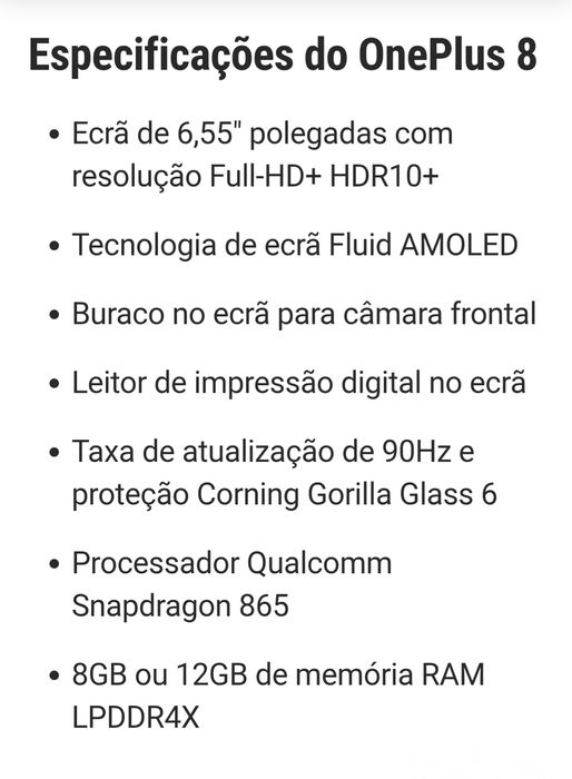 Smartphone OnePlus 8 pro