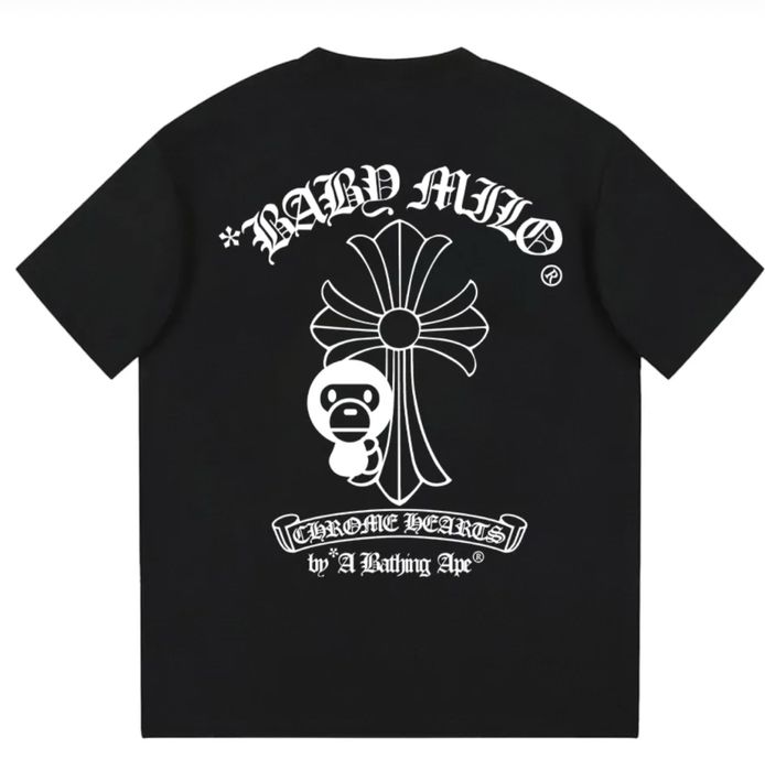 Футболка Chrome Hearts x Baby Milo Bape Logo унисекс Хром Хартс