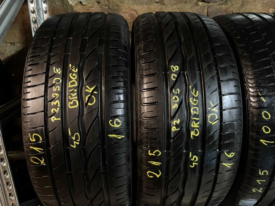 4X OPONY LETNIE 215/45R16 86H Bridgestone Turanza ER300 Rant Ochronny 6.9MM SPRAWDZONE CAŁE! #P230508
