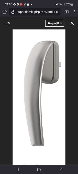 Klamkan okienna srebrna