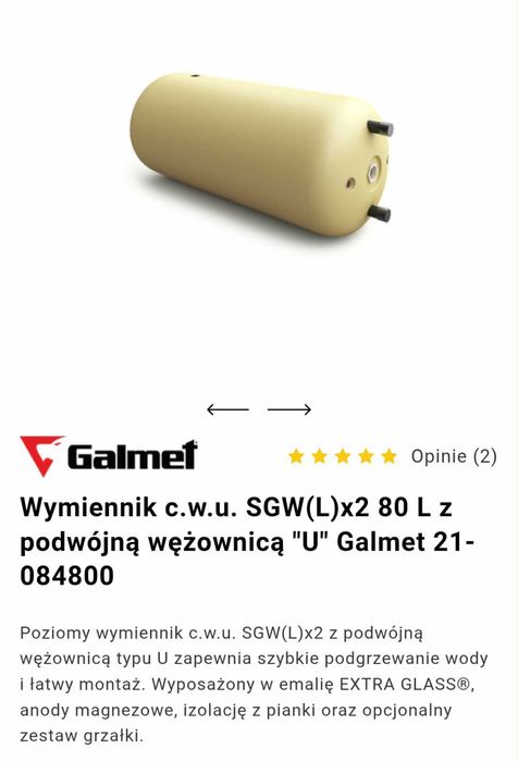 Wymiennik c.w.u 80L