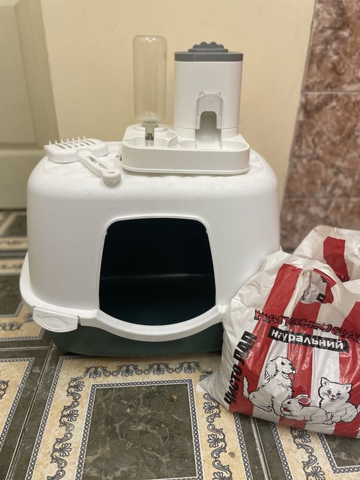 Котячий лоток, кормушка поїлочка