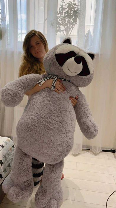 Невеликий єнотик. М'який плюшевий єнот 45см.