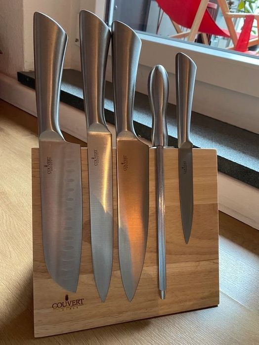 Stojak Na Noże Blok Magnetyczny Ciężki Naturalny Drewno Couvert 21X23