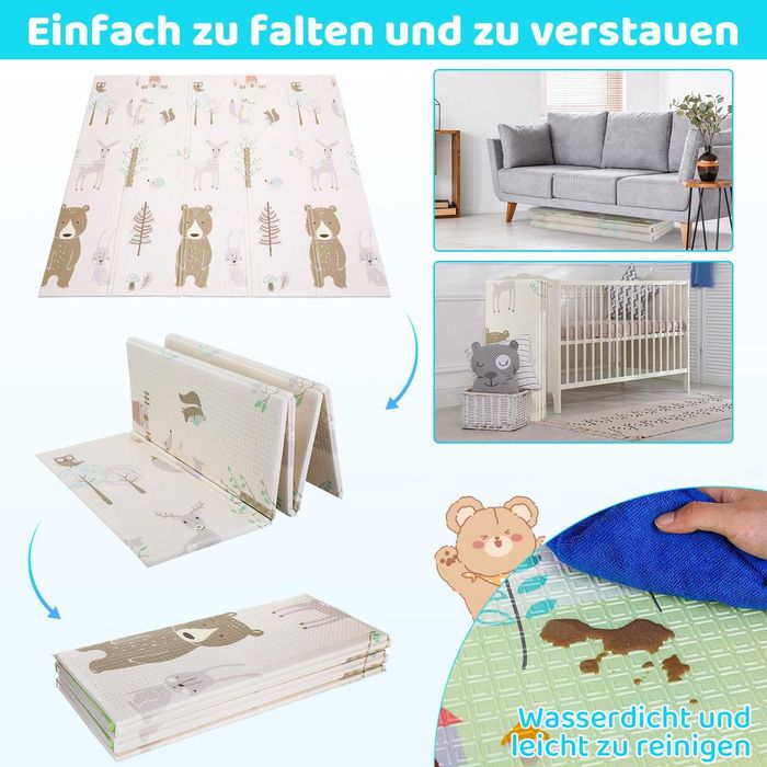 Antypoślizgowa mata dla dziecka, niemowląt, 180 x 200