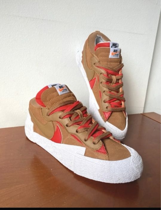 Hype Sacai X Nike Blazer Low British Tan Sneakers EUR 41 Novos