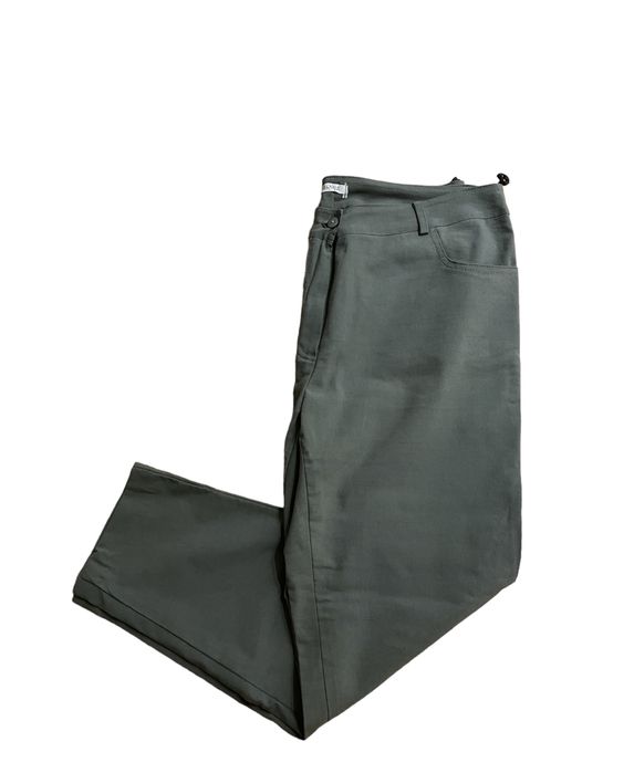 Materiałowe spodnie damskie kolor khaki rozmiar 40/42 L XL
