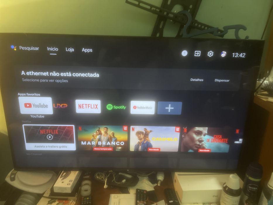 Smart tv Xiaomi 43, 2 halteres , suporte honda forza para top case